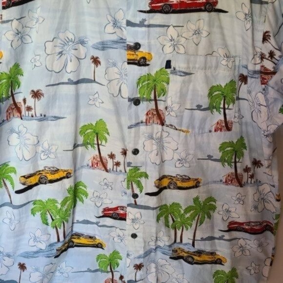 Pineapple Connection Hawaiian Tropical Blue Floral‎ - Picture 8 of 13